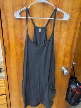 Free People Movement Hot Shot Mini Dress Black Racerback Tank Dress with Pockets